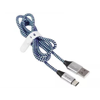 Tracer TRAKBK46266 USB laidas USB 2.0 1 m USB C USB A juoda mėlyna sidabrinė