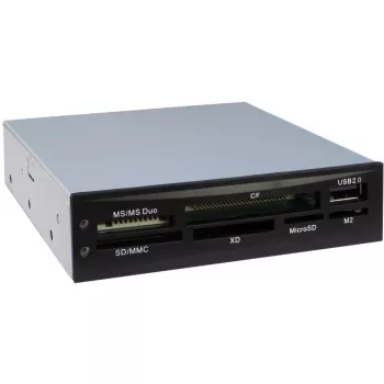 Inter-Tech Nitrox Multi Card Reader CI-02 - kortelių skaitytuvas - 8,9 cm (3,5 inch) (CF I, CF II, MS, MS PRO, Microdrive, MMC, SD, MS Duo, xD, MS PRO Duo, TransFlash, microSD, SDHC, MS Micro)