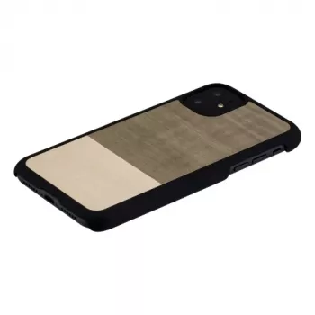 Apsauginis dėklas iPhone 11 man and wood, juodas su natūralios medienos akcentais