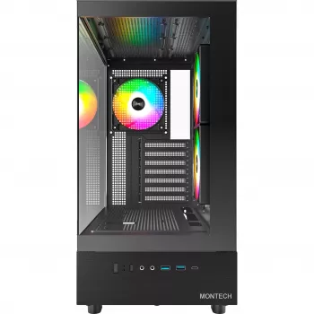 Montech XR Midi-Tower, grūdintas stiklas - juoda