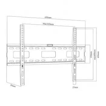 Laikiklis sieninis MACLEAN MC-419 VESA 600x400 iki 45 kg