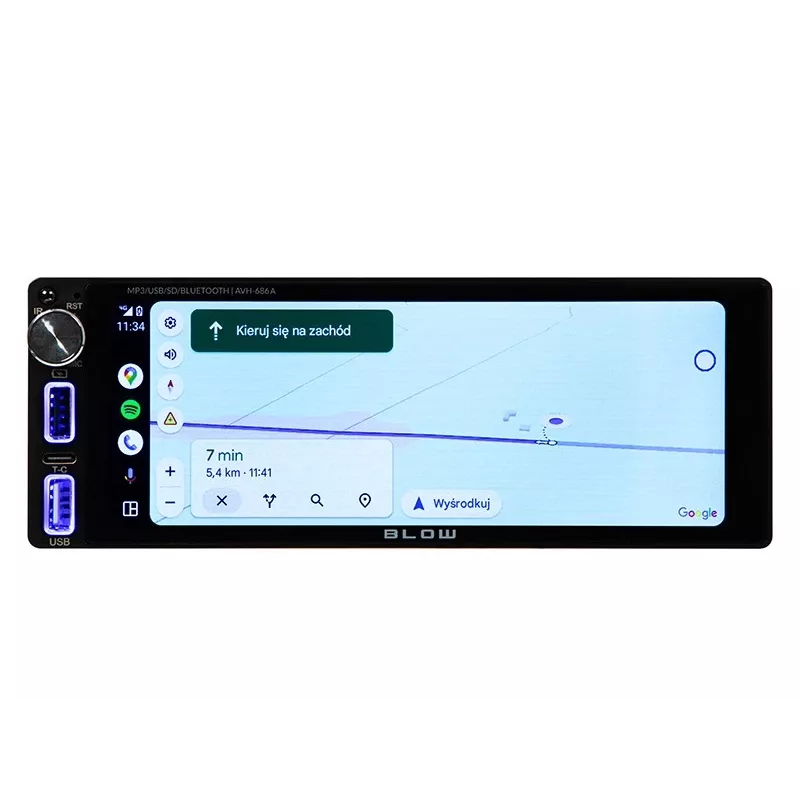 Automagnetola BLOW AVH-686A 1DIN 7 colių RDS MP3/USB/micro SD/BLUETOOTH
