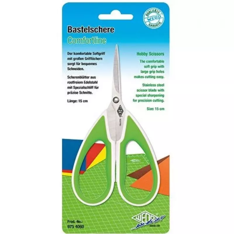 Žirklės WEDO 975 4060 tiesaus pjūvio Žalia Balta 215mm