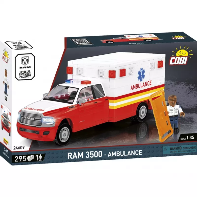 Konstruktorius Cobi RAM 3500 Greitosios pagalbos automobilis modelis 24609 statybinių kaladėlių rinkinys