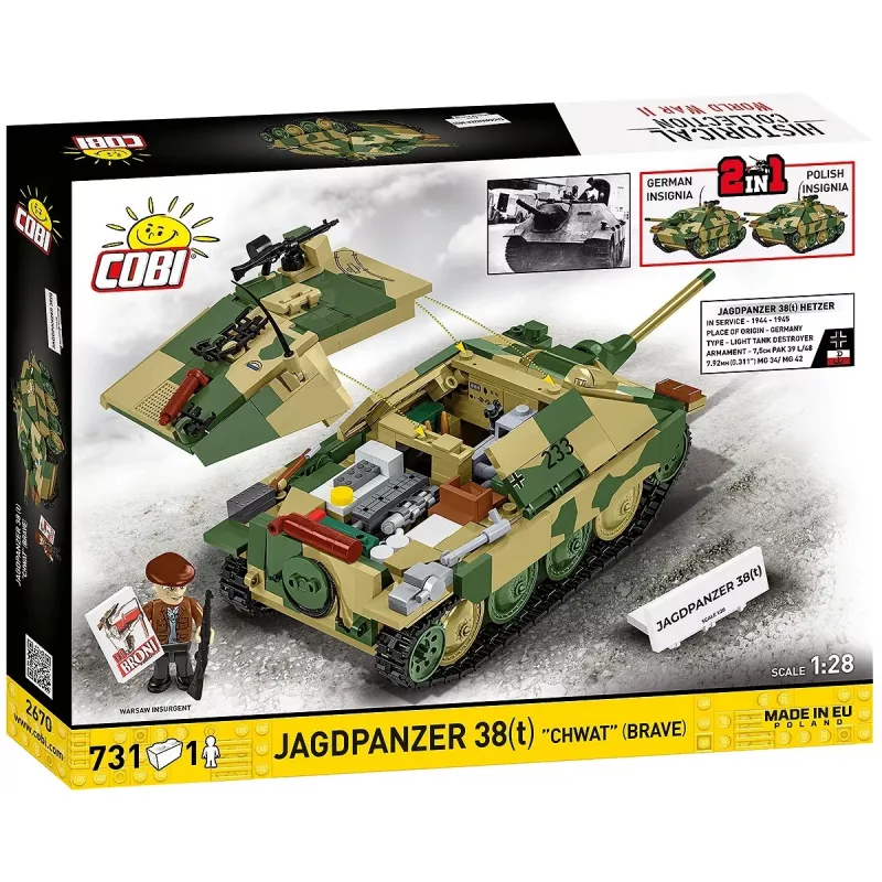 Cobi Blocks Jagdpanzer 38t Drąsus konstrukcinis rinkinys, 731 detalė