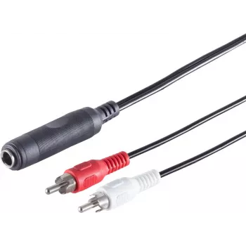 Garso kabelis ShiverPeaks 3 polių 6,3 mm į RCA (Cinch) 0,2 m, modelis 30521