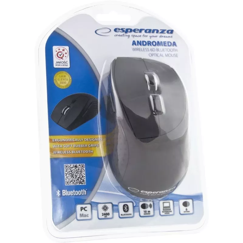 Esperanza EM123K pelė, dešinei rankai, Bluetooth, 2400 DPI