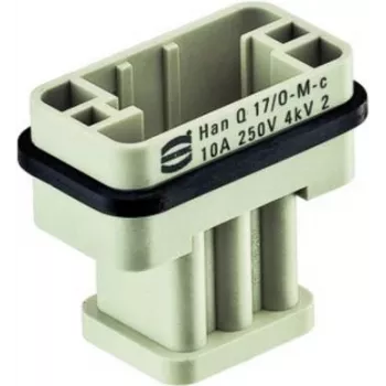 Harting Han Q 17/0-M-c 10A 09120173001 – stačiakampis pramoninis jungiklis montavimui į skydą