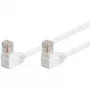 Pataisinis kabelis Goobay CAT 5e 2x 90° Kampinis U/UTP 1 m Baltas