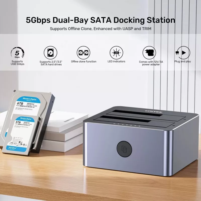 Unitek Cloning Station 2X SATA 2,5/3,5 USB 5GB
