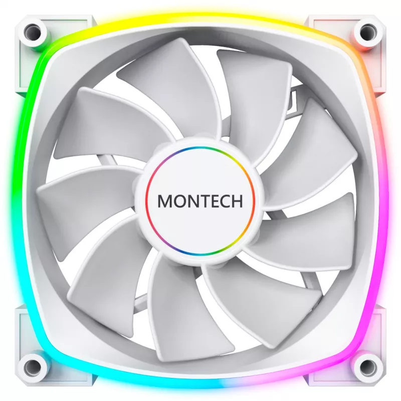 Montech RX140 PWM 140 mm ARGB korpuso ventiliatorius - Baltas