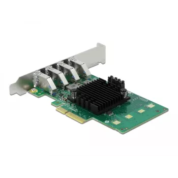 DeLOCK PCI Express x4 kortelė 4 išoriniams USB 3.0 prievadams, Quad Channel, žemo profilio
