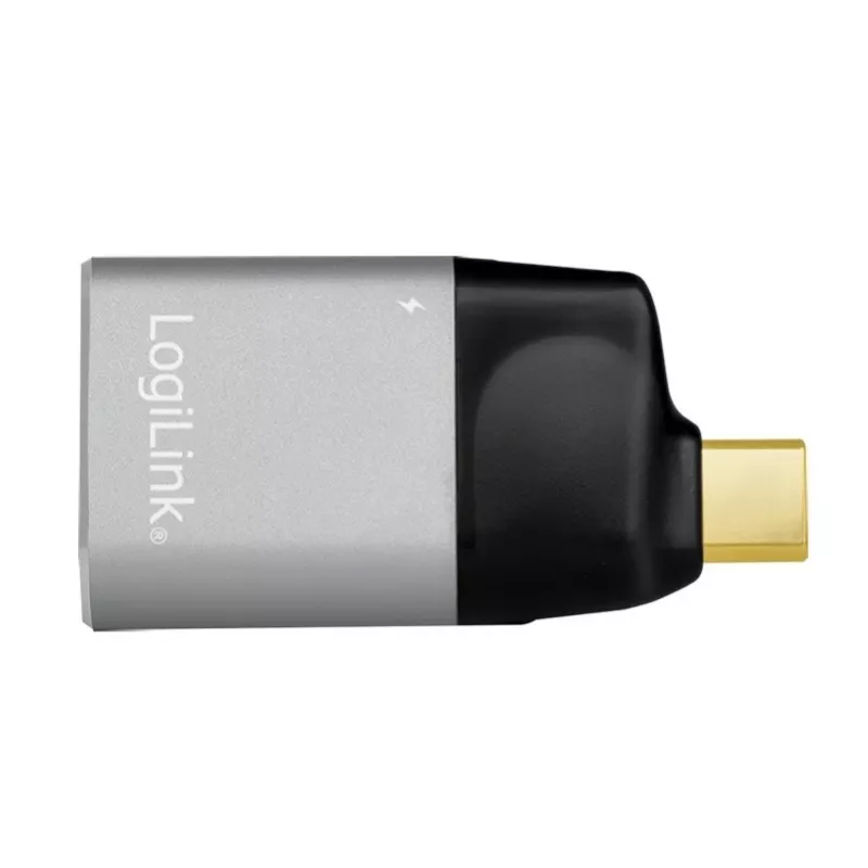 LogiLink USB 3.2 Gen2 Type-C adapteris C/M į HDMI-A USB-C 4K PD aliuminis pilkas juodas