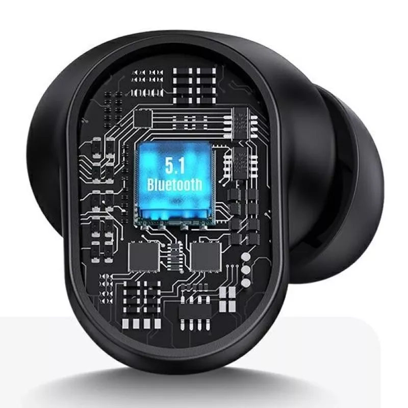 Belaidės ausinės TWS USAMS BH serija BHUBH03, Bluetooth 5.1, raudonos – į ausį, su įkrovimo dėklu