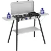 Camping Kitchen 2 Multi Cook Plus, dujinė viryklė pilka, 2 kaitvietės 2x 1,8 kW + grotelių plokštė 0,9 kW, modelis 2025