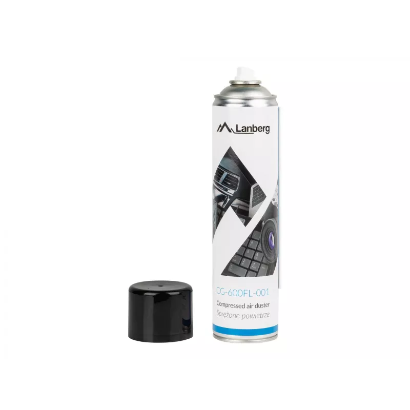 Suslėgto oro valiklis LANBERG CG-600FL-001 — 600 ml, kompiuterių valymui, Juoda/Mėlyna/Balta