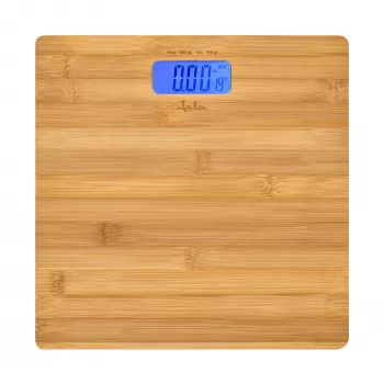 Elektrinės asmeninės svarstyklės Jata HBAS1489 – 180 kg, 100 g tikslumas, 10,2 cm LCD, bambuko platforma