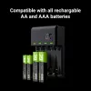 Green Cell GC VitalCharger įkroviklis su 4× AA 2000 mAh NiMH baterijomis