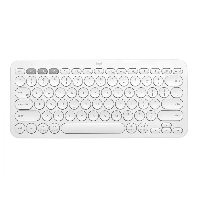 Logitech K380 belaidė klaviatūra, Bluetooth 3.0, vokiškas išdėstymas, off-white