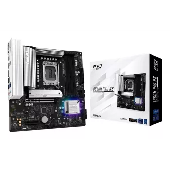 Pagrindinė plokštė ASROCK B860M Pro RS — Intel B860, LGA 1851, micro ATX, DDR5, 4× DIMM, 2.5Gb LAN, 1×PCIe5 x16
