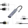 Gembird A-CM-COMBO5-02 USB-C 5-in-1 universalus adapteris, sidabrinis