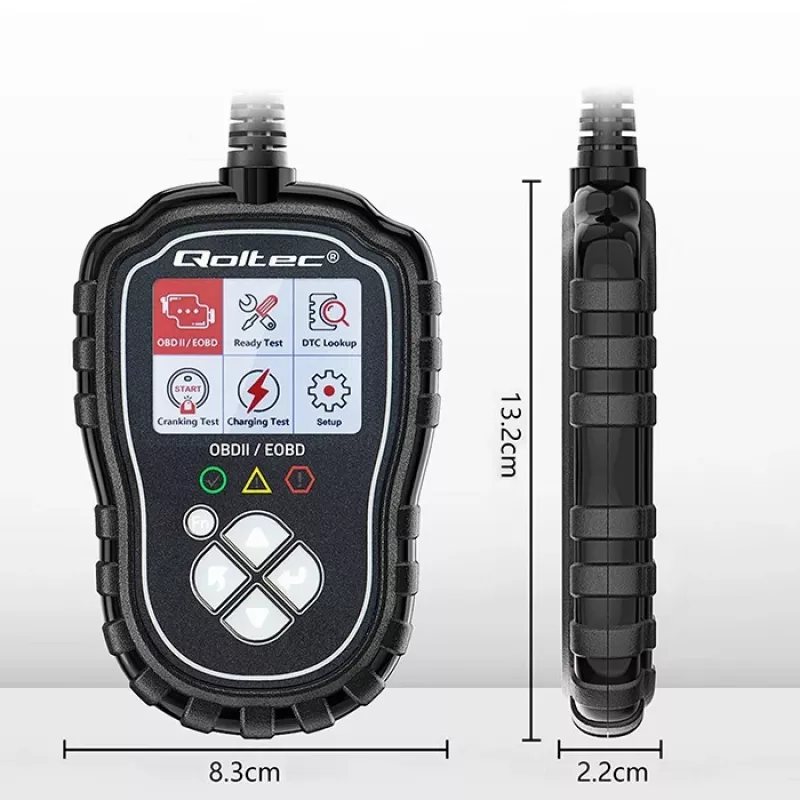 OBDII diagnostikos testeris QOLTEC ProLine 50685 – automobilio OBD-II skaitytuvas 8V/25V sistemoms