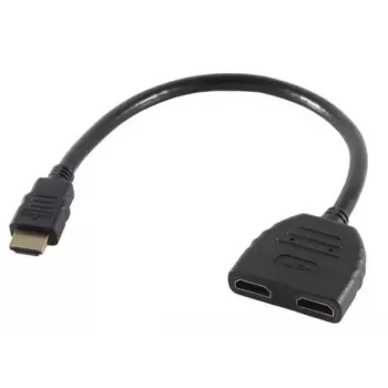 MicroConnect HDMI 19M - 2× HDMI 19F adapterinis kabelis, 0,2 m, juodas