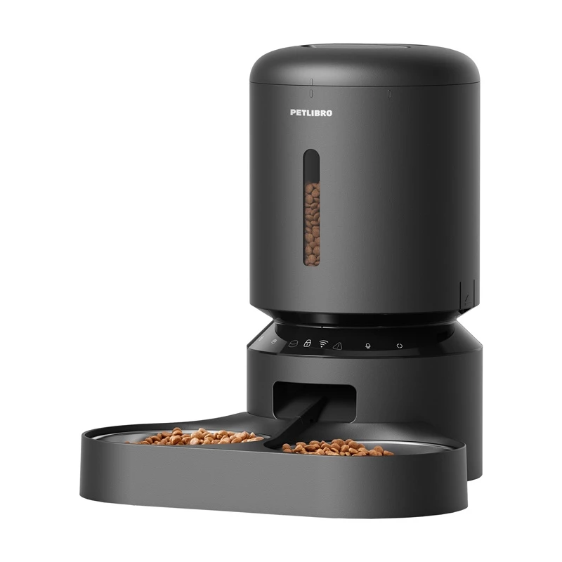 Automatinis ėdalo daviklis Aptel Granary PL-AF103-36B, 5 L, du dubenėliai, Wi‑Fi (juodas)