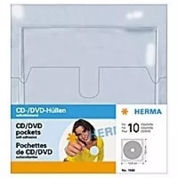 HERMA CD/DVD kišeninis dėklas 129x130 mm 10 vienetų