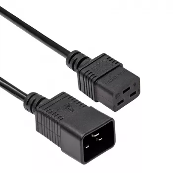 Akyga AK-UP-03 serverio maitinimo kabelio ilgintuvas IEC C20–C19, 1,8 m, juodas