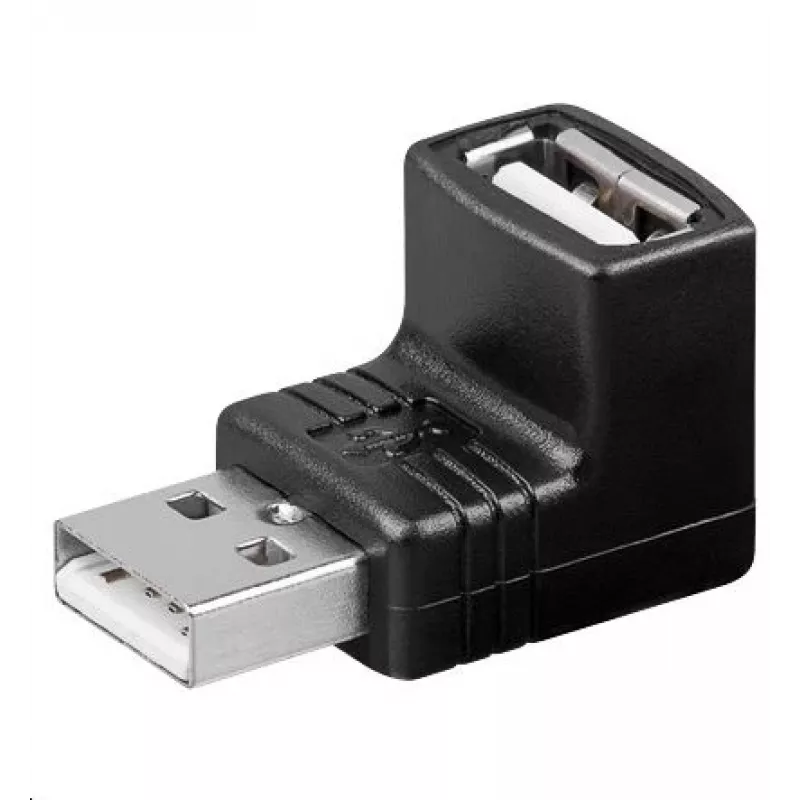 MicroConnect USBAMAFA USB A lyties keitiklis 90° juodas