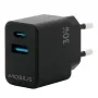 MOBILIS 001362 Universal Black AC Auto – 30W GaN įkroviklis su USB-C ir USB-A