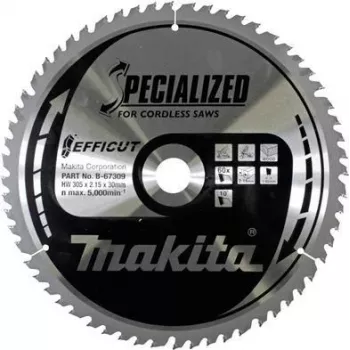 MAKITA Specialized EFFICUT pjūklo diskas medžiui ir metalui 305 mm 60 dantys, skirtas DLS211ZU, LS003GZ01, LS1219L (B-67309)