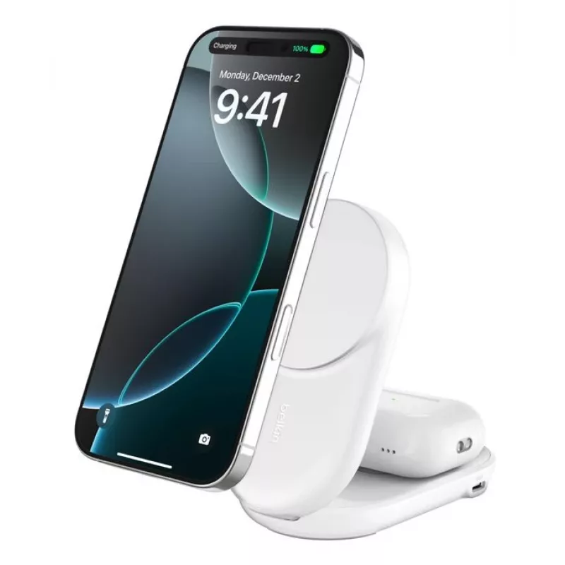 Belaidis įkroviklis Belkin Qi2, USB, 25 W, baltas, 1,5 m