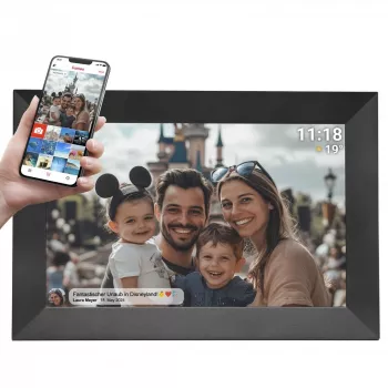 Denver PFF-1024BMK2 skaitmeninis nuotraukų rėmelis Juodas 25,6 cm (10,1 inch) Liečiamas ekranas Wi-Fi