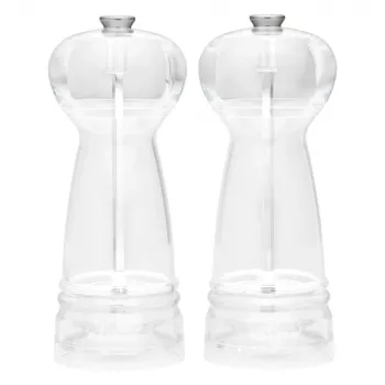 Druskos ir pipirų malūnėlių rinkinys Salter BW12949EU7, skaidrūs korpusai, rankinis malimas