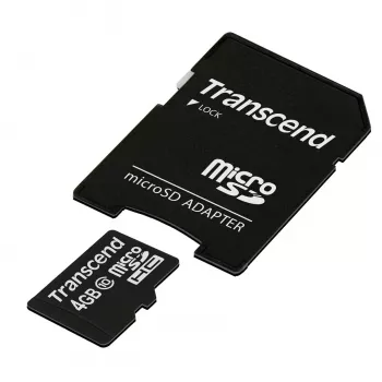 Flash atmintis Transcend 4GB MicroSDHC Class 10 su adapteriu