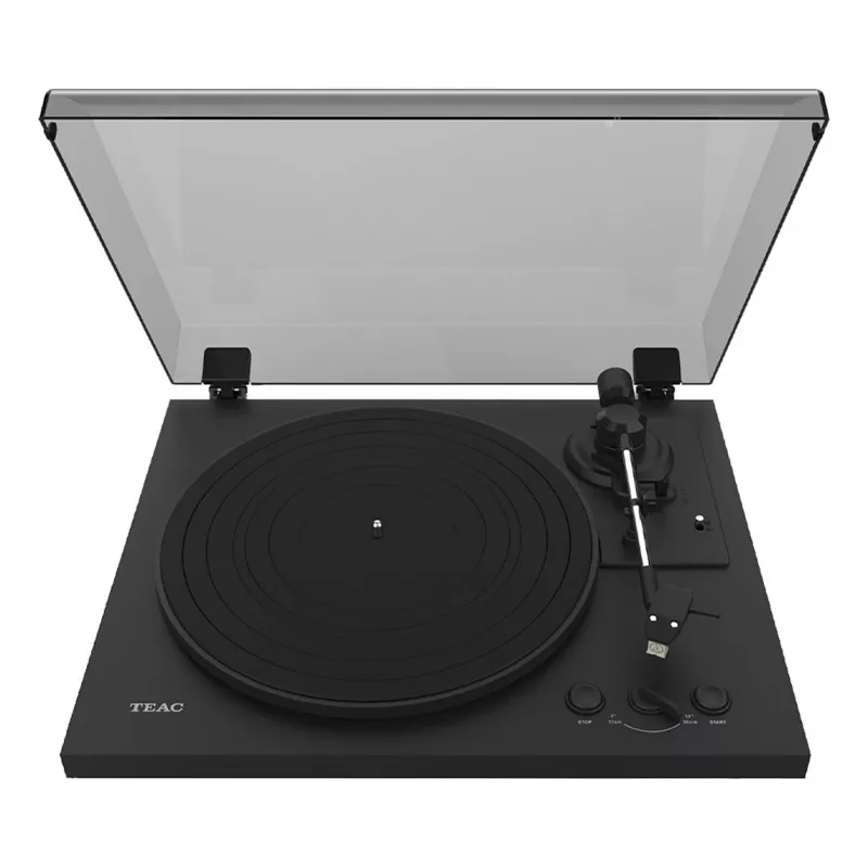 Pavarų diržu varomas vinilo grotuvas TEAC TN-175-B Juodas