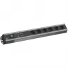 Bachmann 300.012 PDU Basic maitinimo skirstytuvas, 6 AC lizdų, 2U, 2 m kabelis, juoda/pilka