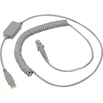 Datalogic USB laidas, spiralinis USB ryšio laidas, pilkas, 2 m, tinka visiems rankiniams skaitytuvams (90A051922)