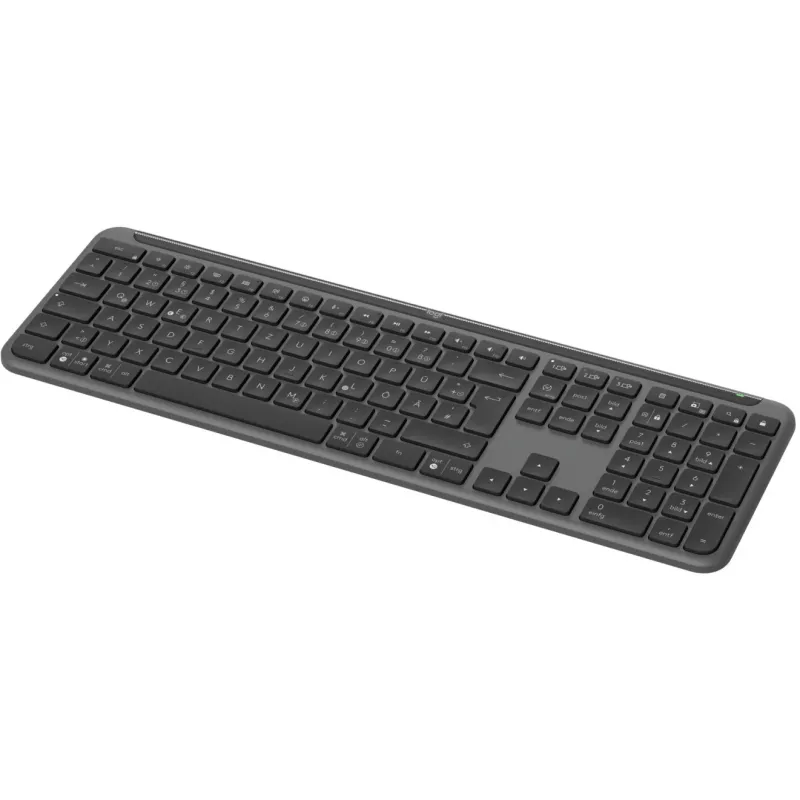 Belaidė klaviatūra Logitech K950 Signature Slim, RF + Bluetooth, QWERTZ vokiškas išdėstymas, grafito spalva