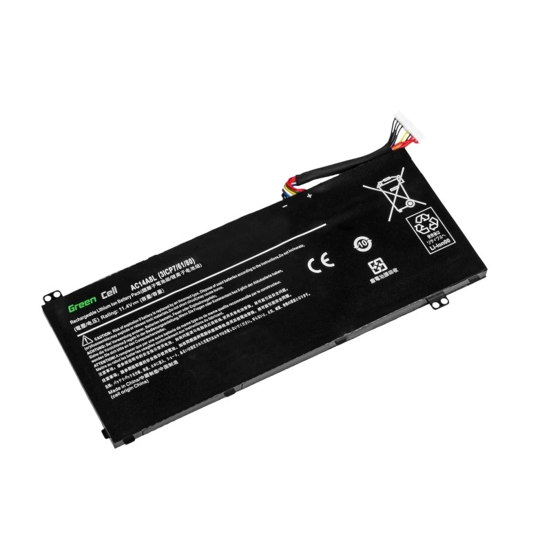 Green Cell AC54 nešiojamo kompiuterio baterija (AC14A8L) Acer Aspire Nitro V15 VN7-571G VN7-572G VN7-591G VN7-592G V17 VN7-791G, 11,4 V 3800 mAh, juoda