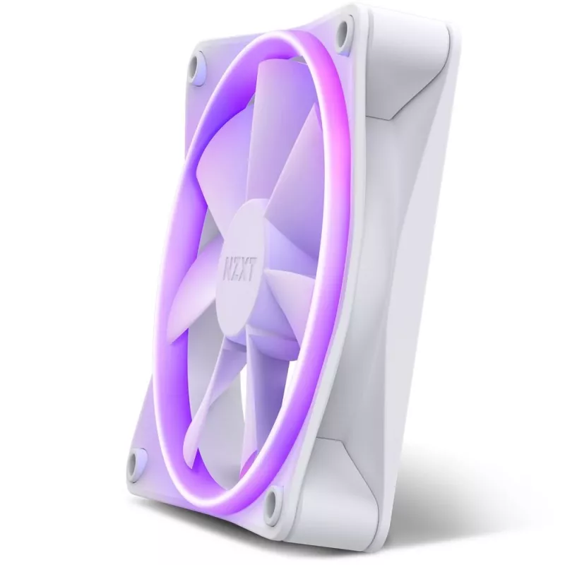 NZXT F120 RGB 120 mm ventiliatorius baltas, 4-pin, 1800 RPM, 50.18 CFM, 18 LED