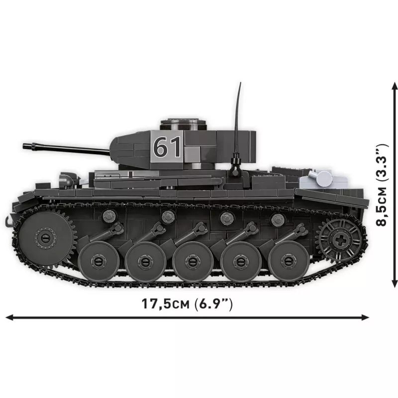 Konstruktorius Cobi Panzerkampfwagen II Ausf. F — 813 detalių, juodas, nuo 9 metų