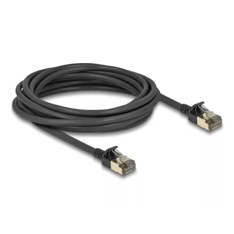 Tinklo kabelis DeLOCK RJ45 Cat.8.1 F/FTP Slim Pro 5m Juodas