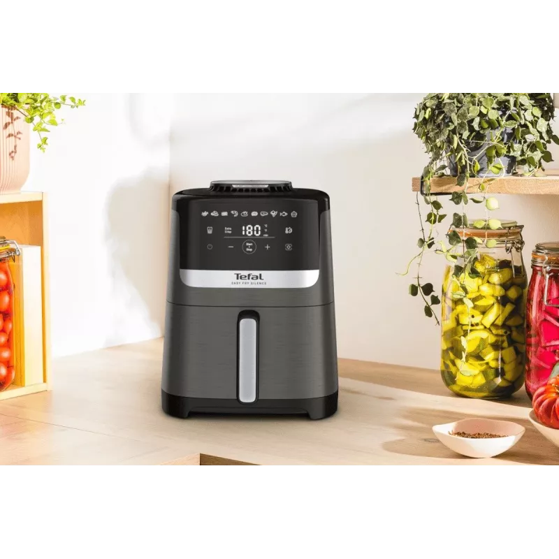 Tefal Easy Fry Silence EY551HE0 oro gruzdintuvė 5 L juoda, pilka, nerūdijantis plienas