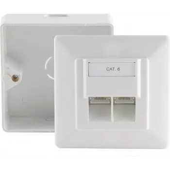 Sieninis lizdas ShiverPeaks 74251-SET Cat 5e 2 prievadai montuojamas ant paviršiaus