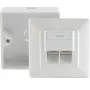 Sieninis lizdas ShiverPeaks 74251-SET Cat 5e 2 prievadai montuojamas ant paviršiaus