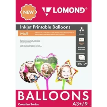 Lomond spausdinami balionai A3+, 9 lapų (rutulys/širdis/žvaigždė) dvipusiai