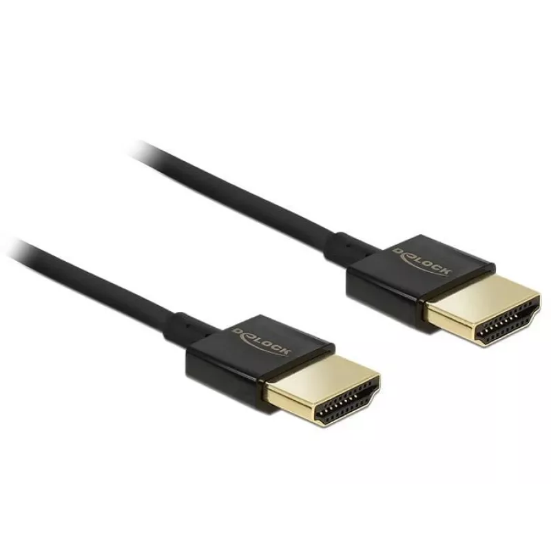 DeLOCK Slim Premium HDMI laidas, 1,0 m, juodas (84771)